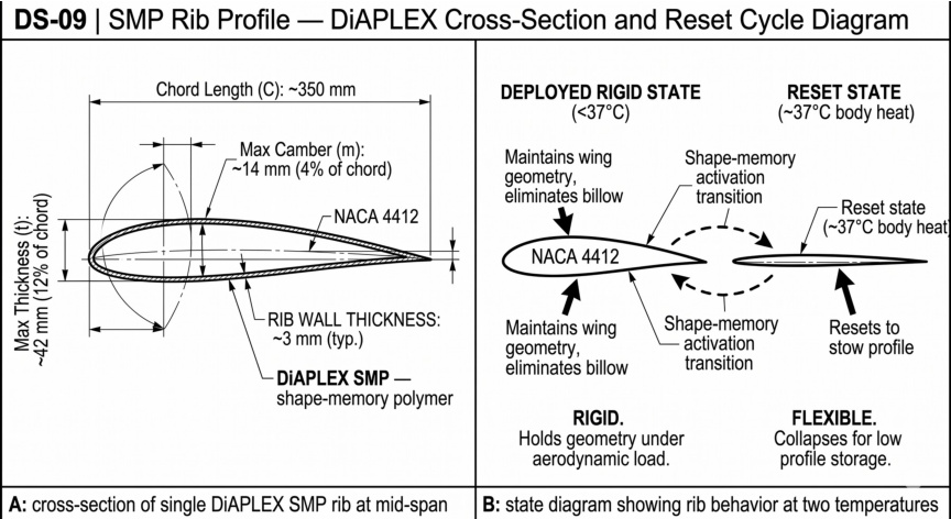DS-09 DiAPLEX SMP rib profile engineering drawing