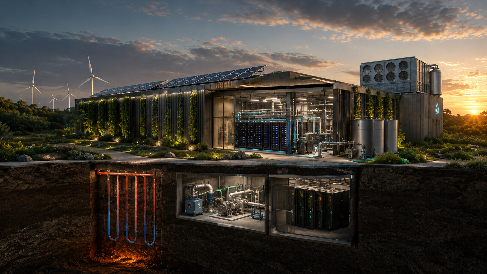 Sustainable Data Center — five-layer cooling strategy